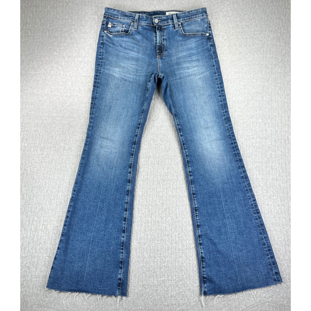 AG Adriano Goldschmied Farrah Bootcut Jeans Women 31x32 Blue High Rise Raw Hem